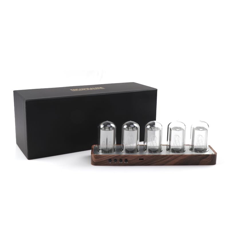ClocTeck LED Nixie Clock, Digital Nixie Tube Clock, Nixie Tube Clock, Syncs with WiFi, Alarm and 12/24-hour display, no assembly required - A retro gift for friends.