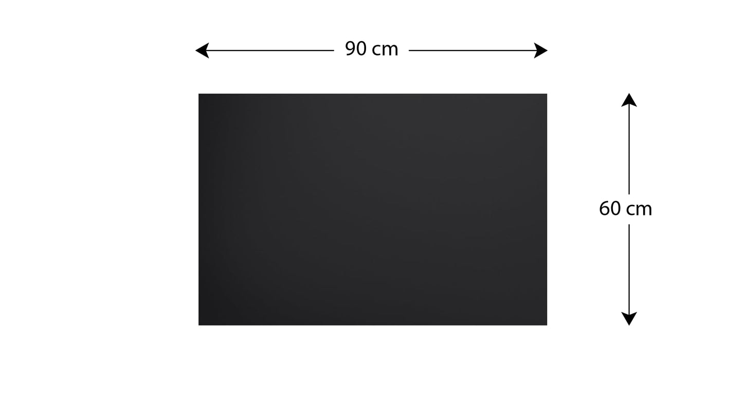 ALLboards Metallic Magnetic Board CHALKBOARD BLACK 90x60cm MetalBoards Memo Board for any type of magnets Magnetic pin board + 6 chalks, 10 magnets, and eraser