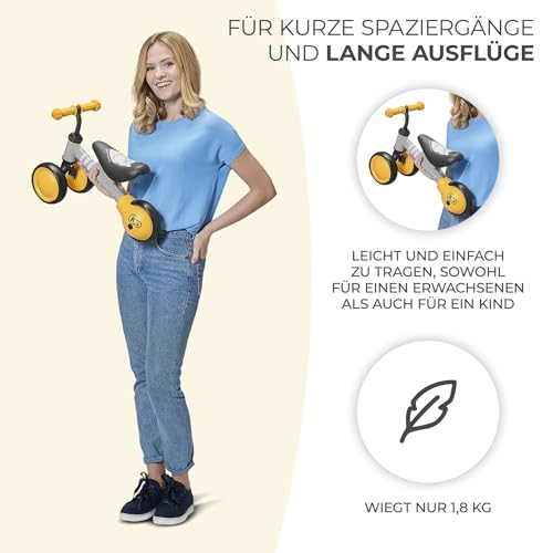 Children's Ride-On CUTIE, balance bike, kids' bike, pedal-free bike, tricycle, made of metal, modern design, secure construction, for children ages 1 and up, honey color.