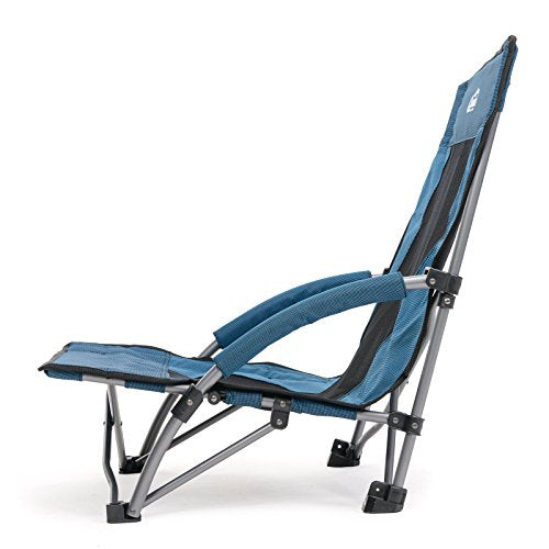 Qeedo Johnny Beach chair (foldable) incl. mesh ventilation (Weight: 3.180 g/Packed size: 70x14x17 cm), wide feet for sand & low seat height (22 cm)