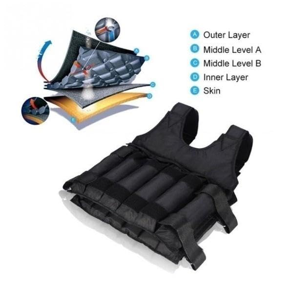 Weighted vest, 50kg training vest, running vest, adjustable weight vest, running jacket. Empty weight vest, heavy sand jacket for strength training, weight loss fitness training vest.