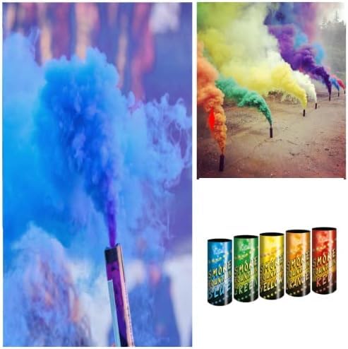 Smoke volcano fountain | 5 pieces | Color Mix | Duration 45 sec | Smoke tube smoke flare smoke pot smoke generator with dense strong smoke | CM7 | All year round fireworks Cat T1/F1