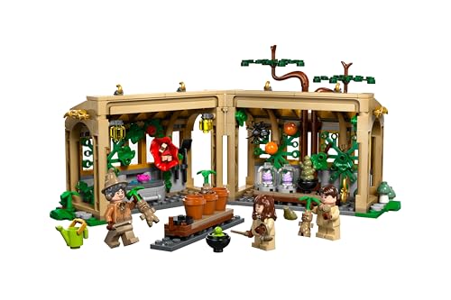 LEGO Harry Potter Hogwarts Castle Herbology Class - playset with Neville Longbottom, Hermione Granger, Professor Sprout, 3 Mandrakes, and greenhouse - gift for kids aged 8 and up - 76445