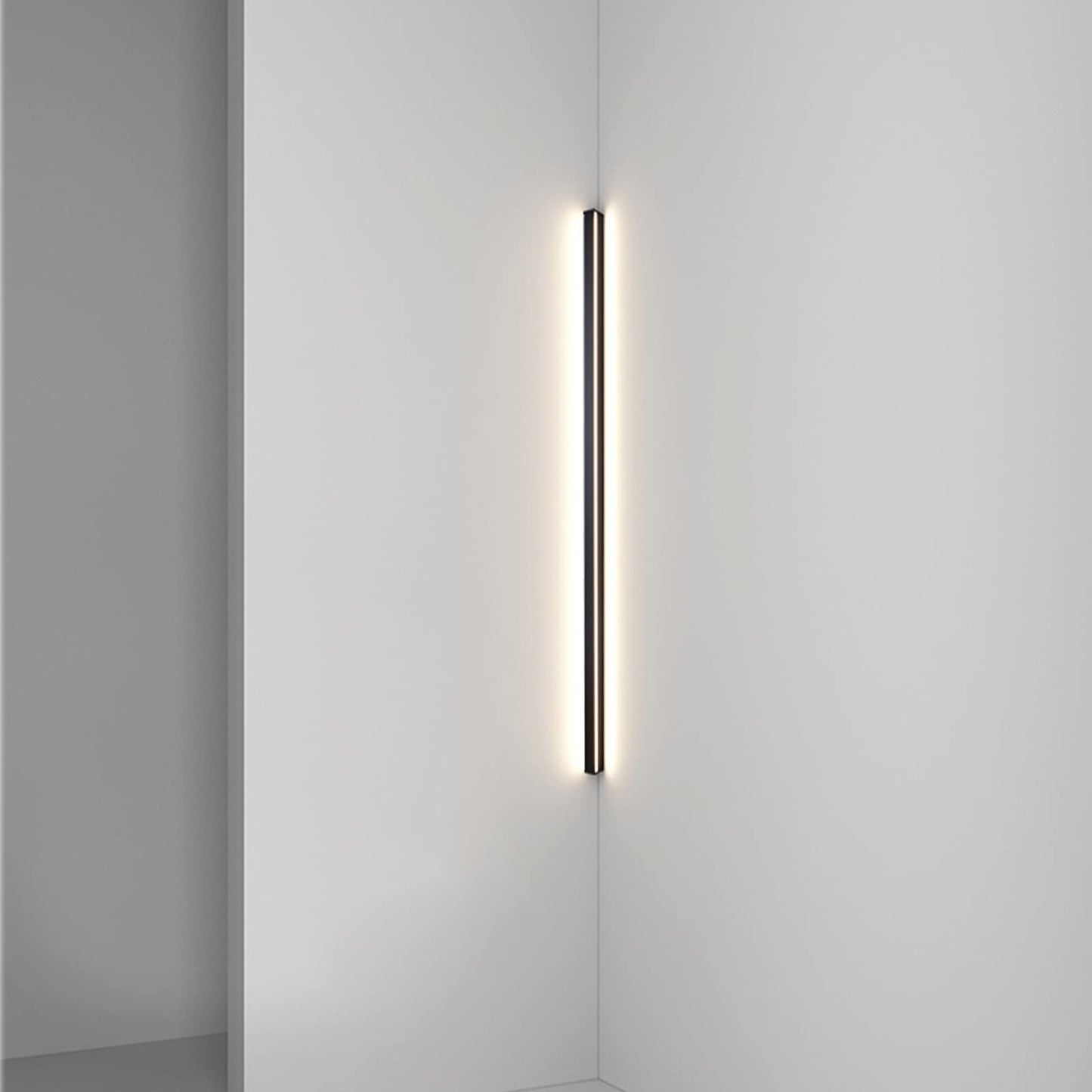 LOMAY Long LED Wall Light Indoor Dimmable with Remote Control, Black Corner Wall Lamp Stairs LED Lighting, 3000K-6000K, Modern Living Room Wall Lighting Made of Aluminum, 50CM/14W