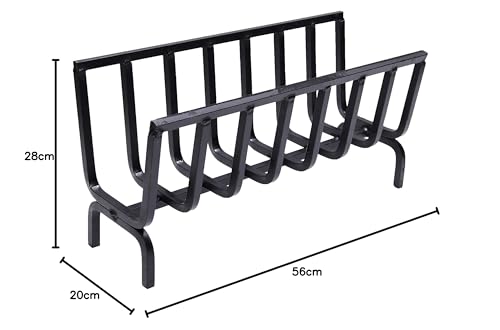 Bongiovanni Foundry | Wood Burner | Indoor Wood Rack | Outdoor Wood Rack | Fire Pit | made of iron for fireplace and grill (56 x 20 x 28 h)
