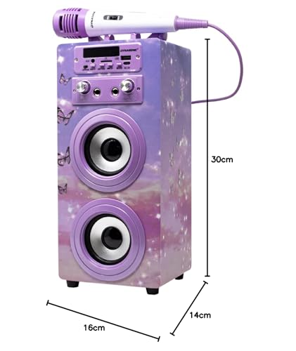 DYNASONIC 3rd Gen - Karaoke Microphone Toy, perfect for unique gifts for kids, girls, toys, karaoke microphone kids toy (025-18 Lights)