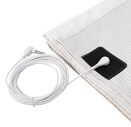 Cosmowaves Fitted Sheet Set (90x200x20cm) for grounding the body - includes grounding cable and plug - Available in 12 different sizes - 3% silver thread content and 97% cotton.