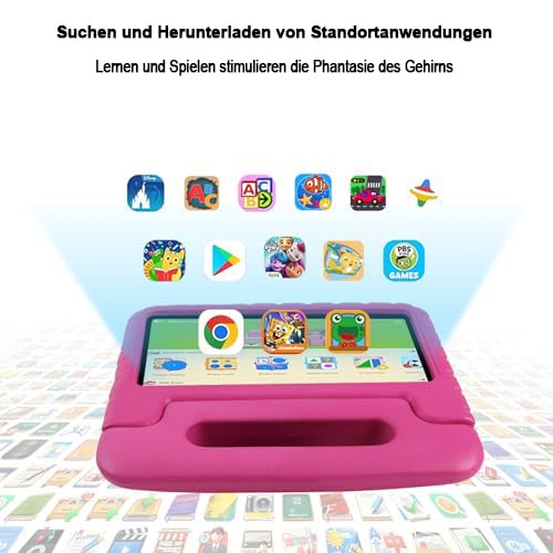 AOCWEI 13 Android Tablet 7-inch, 7GB RAM 64GB ROM/TF 512GB, Parental Control, Education + Games, Dual Camera| WiFi6| BT5.0| Tablet with Case (Rose)