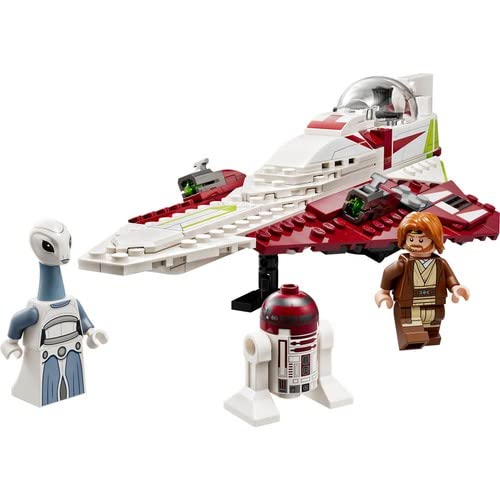 LEGO Star Wars Obi-Wan Kenobi's Jedi Starfighter, buildable toy with Taun We, droid figure, and lightsaber, Attack of the Clones Set 75333.