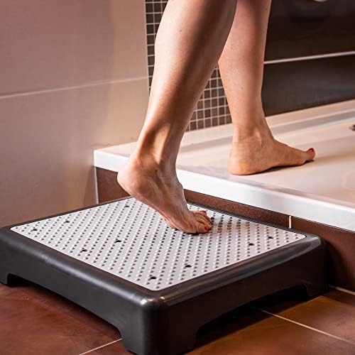 UPP Step Stool Indoor & Outdoor up to 200 kg | Step aid for seniors or footrest for children with anti-slip safety feature | Stool and step aid for bathroom, kitchen & door thresholds 50 x 40 x 10 cm