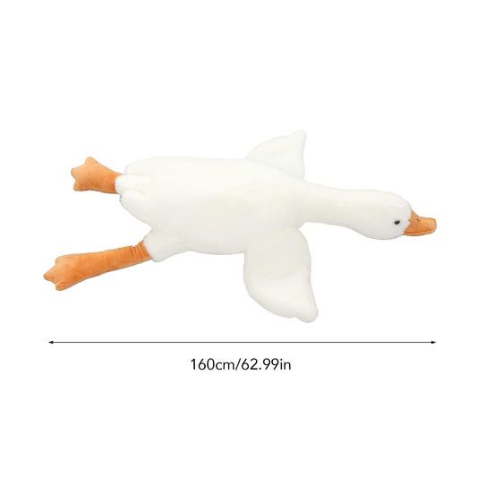 Tiiyee Goose plush toy, swan fabric plush Sweden Stuffed Toy Huge plush duck doll Soft plush toy Sleeping pillow cushion bed sofa floor toy birthday gift White 1.6M