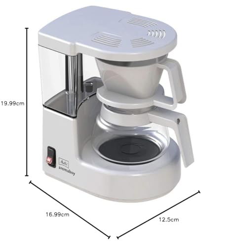 Melitta Aromaboy - small filter coffee machine - with glass carafe - 2 cups - White (1015-03)