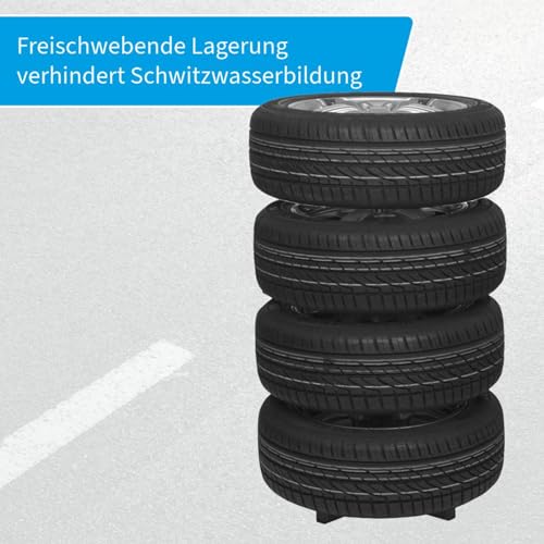 Cartrend wheel tree, for more space in the garage, assembled by plug-in system, tire stand for storage of 4 car tires with rims, up to tire width 225 mm.