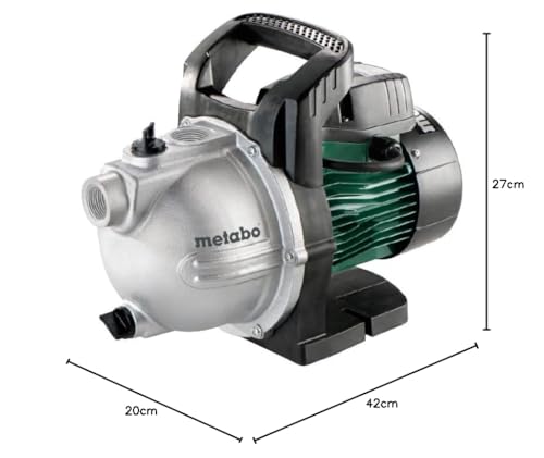 Metabo Garden Pump P 4000 G (600964000) in a box, Rated input power: 1100 W, Max. flow rate: 4000 l/h, Max. head: 46 m