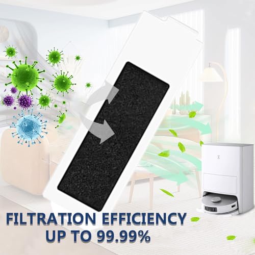 16 pieces Replacement Parts Accessories Compatible with Ecovacs Deebot T20e OMNI/T20 OMNI Vacuum Cleaner, 1 Main Brush + 2 Filters + 4 Side Brushes + 4 Cleaning Cloths + 4 Vacuum Bags + 1 Cleaning Brush
