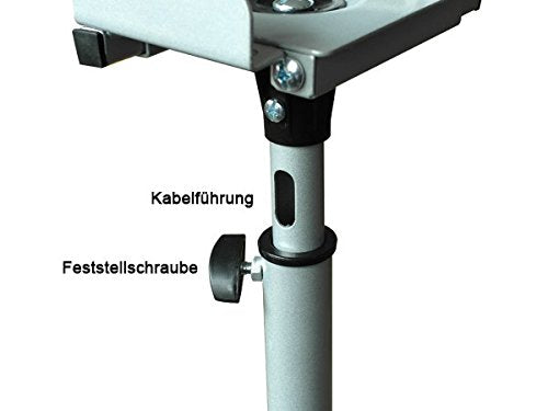 2 metal speaker stands - speaker stand bases - height adjustable with cable channel - Silver-gray Model: BS16S