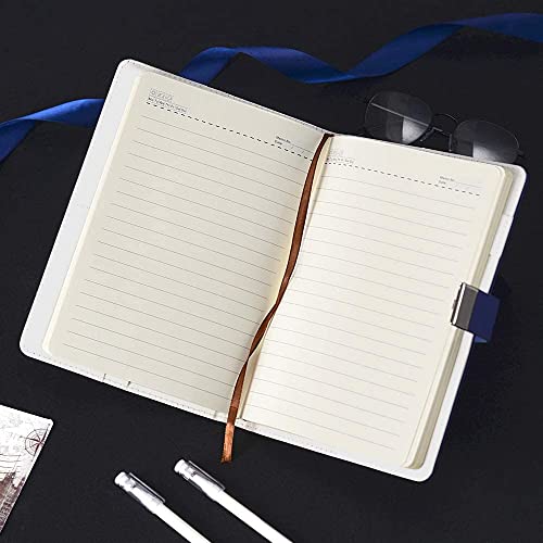 ZXHQ Diary with lock for girls and women, secret lock diary with, refillable faux leather notebook, size A5 (21 x 15 cm)