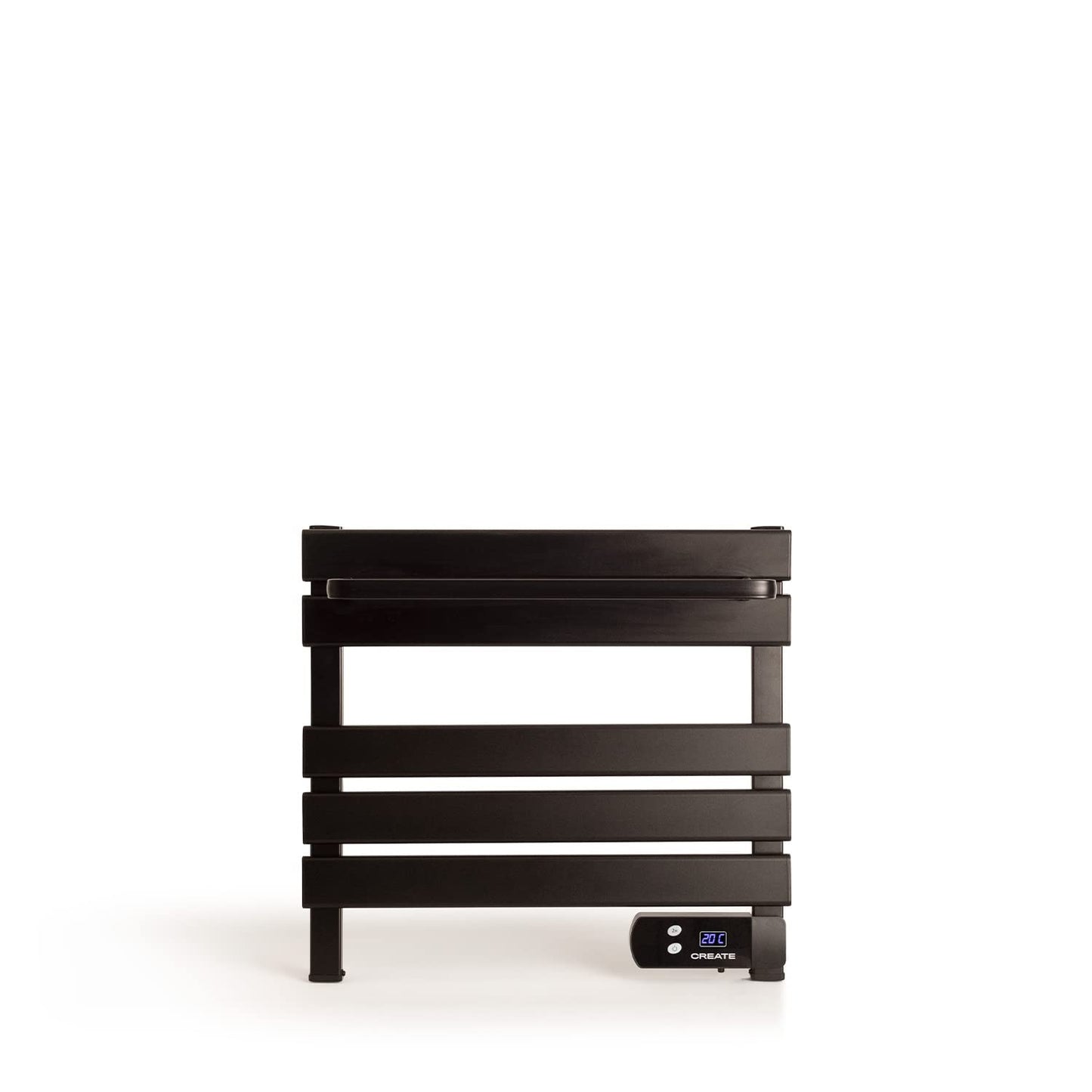 CREATE / WARM Towel Mini 150W / Electric Bathroom Heater Black with Shelf / 52.3x8x55.8cm / Quiet, low consumption, LCD display, 150W