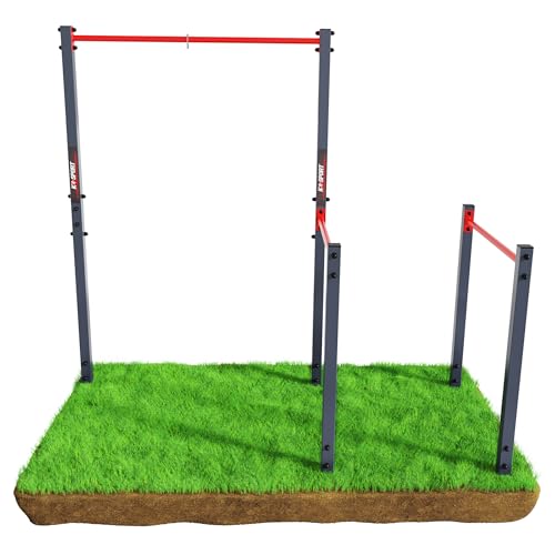 K-Sport: Stationary Outdoor Pull-Up Bar + Dip Station I Weatherproof Strength Station with Pull-Up Bar & Dip Bar I Pull-Up Dip Station, incl. E-Book