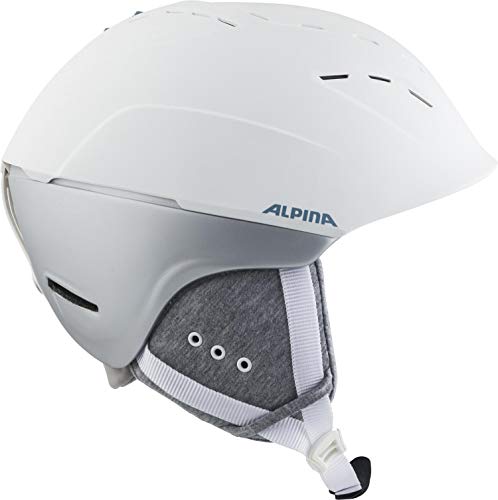 Alpina Spice - Safe, Customizable & High-Quality Ski Helmet for Adults, White-SkyBlue matte, 52-56 cm