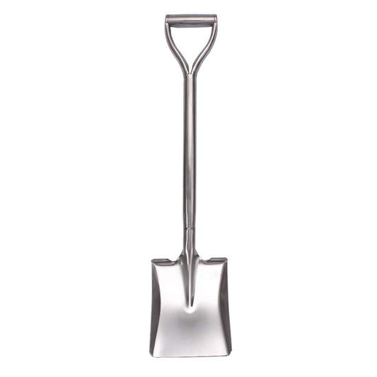 LUBAN Stainless Steel Shovel, Length: 80, Square Metal Shovel with D-Handle, Rust-Free Spade Shovel with a flat front edge, for gardening, camping, transplanting.