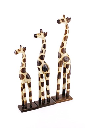 3 piece set 150cm 40cm 30cm wood wooden giraffe family wooden giraffe Africa style GH
