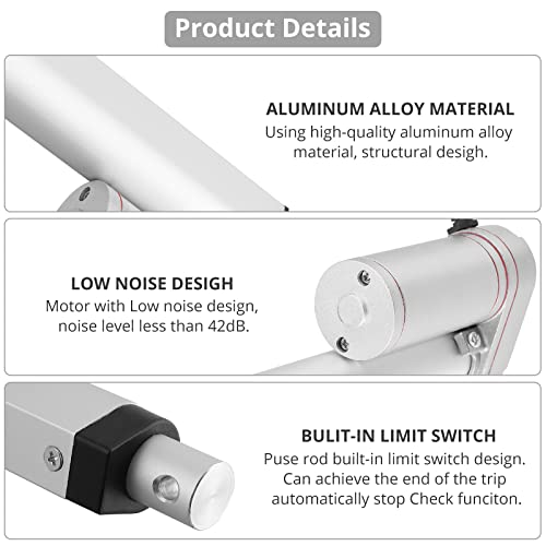 Justech Linear Motor Linear Drive 12V Spindle Drive Actuator Adjusting Drive Gate Opener Linear Actuator Motor