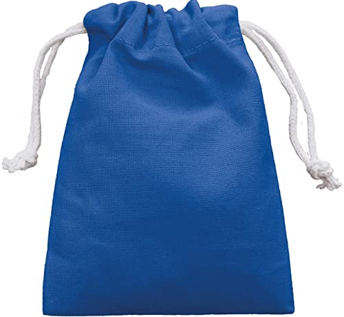 15 x 20 cm cotton bags 25 pieces with drawstring, storage small fabric bags for children's birthdays - weddings and parties - sustainable DIY bags favors to paint in royal blue