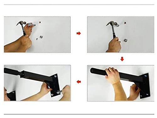 Retoo pull-up bar wall-mounted with anti-slip grips, can support up to 100kg. Made of sturdy steel, it's a versatile training tool for home gyms and strength training.
