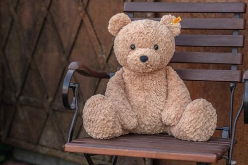 Steiff cuddly toy Jimmy teddy bear, cute plush toy for children, boys & girls, friends, stuffed animal 55 cm, light brown, 067181