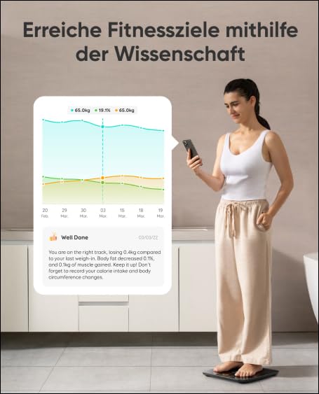 eufy by Anker WiFi Fitness Tracking Smart Scale P3, smart scale with analysis, virtual 3D body model, digital scale with 16 measurements, heart rate, BMI, Bluetooth, with app