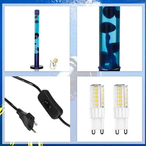 XXL lava lamp, large blue purple, retro lamp, cool, mysterious, magical, 76 cm, G9 50 W with cable switch, including bulb, volcano floor lamp