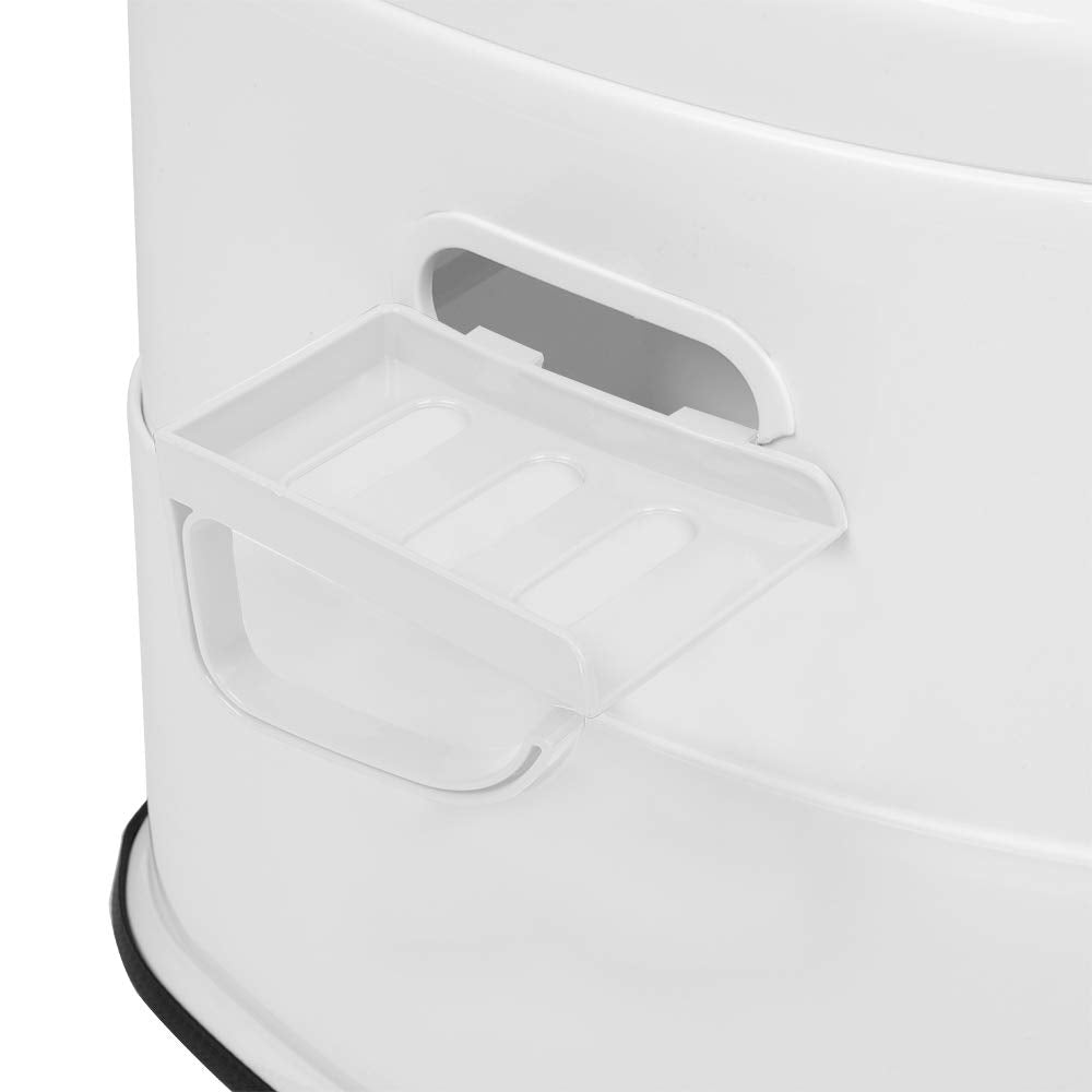 LEADZM Camping Toilet Portable Travel Toilet with Seat, Lid, and Toilet Paper Holder (White)
