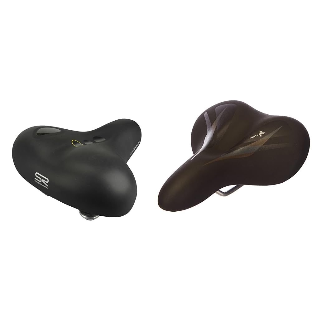 Selle Royal Adult Elastomer Gel Touring Saddle, Black, One Size & Women's Gel Trekking Saddle, Black, One Size.