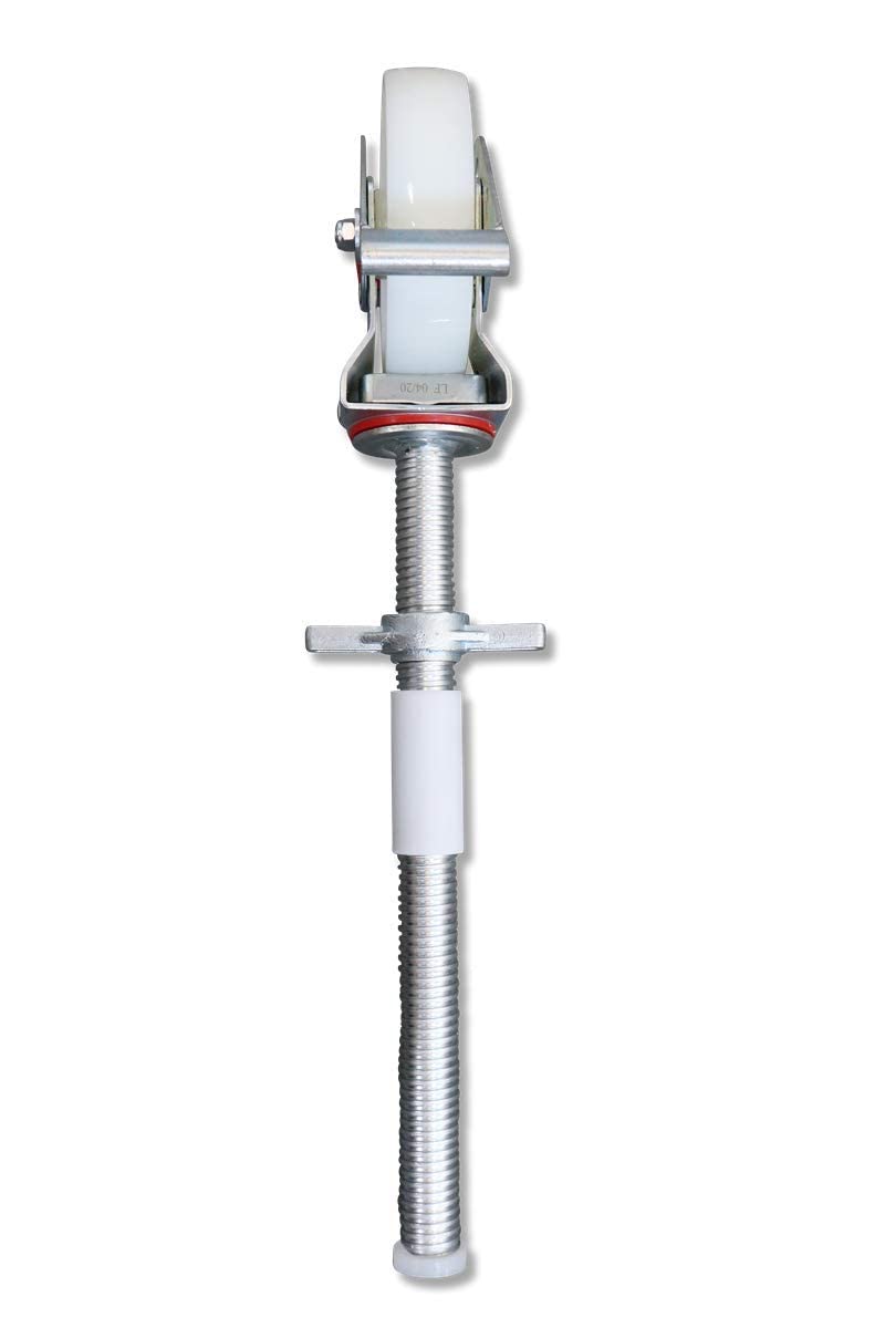 AC Climbing Technology Scaffold Casters 200 mm with steel spindle, double brakes, vertically standing, set of 4 pieces, suitable for various manufacturers