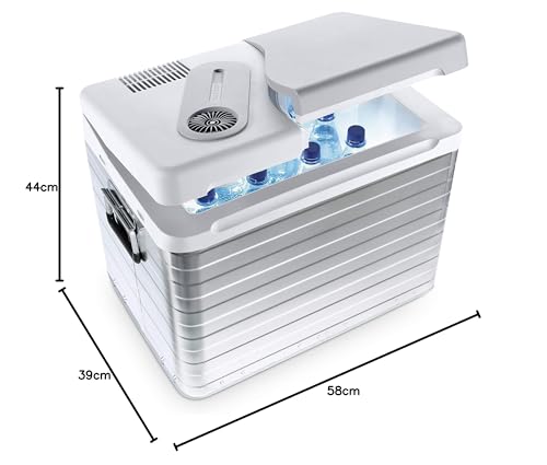 Mobicool Q40 AC/DC - Portable Electric Aluminum Cooler, 39 liters, 12V and 230V for car, truck, boat, RV, and outlet, Aluminum housing