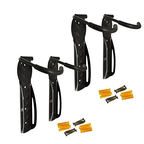 Schramm® 4-Piece Bike Wall Mount in black for 4 bikes. Wall brackets for bike storage.