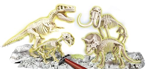 Clementoni Archeo Ludic Set - Prey and Predators Kids 7 years + | Scientific Gift | Paleontology set with glow-in-the-dark skeletons | Educational activity | Augmented Reality