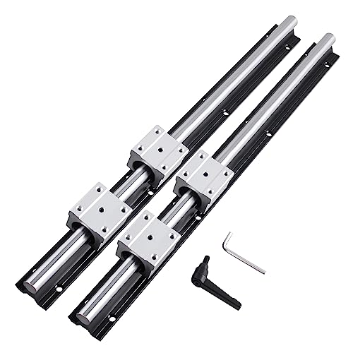 CNCMAN SBR16 Linear Guide 1000mm 2 Pieces SBR16-1000mm Linear Rail with SBR16UU Slide Block, M5*20 Screws, Locking Handle, Allen Key, linear rails linear guides for CNC machines.
