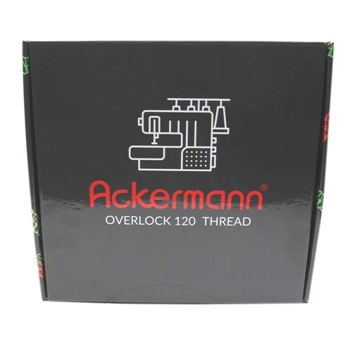 ACKERMANN Overlock Bulk Thread 16x 1,000m Box, 120 Weight, 100% Polyester