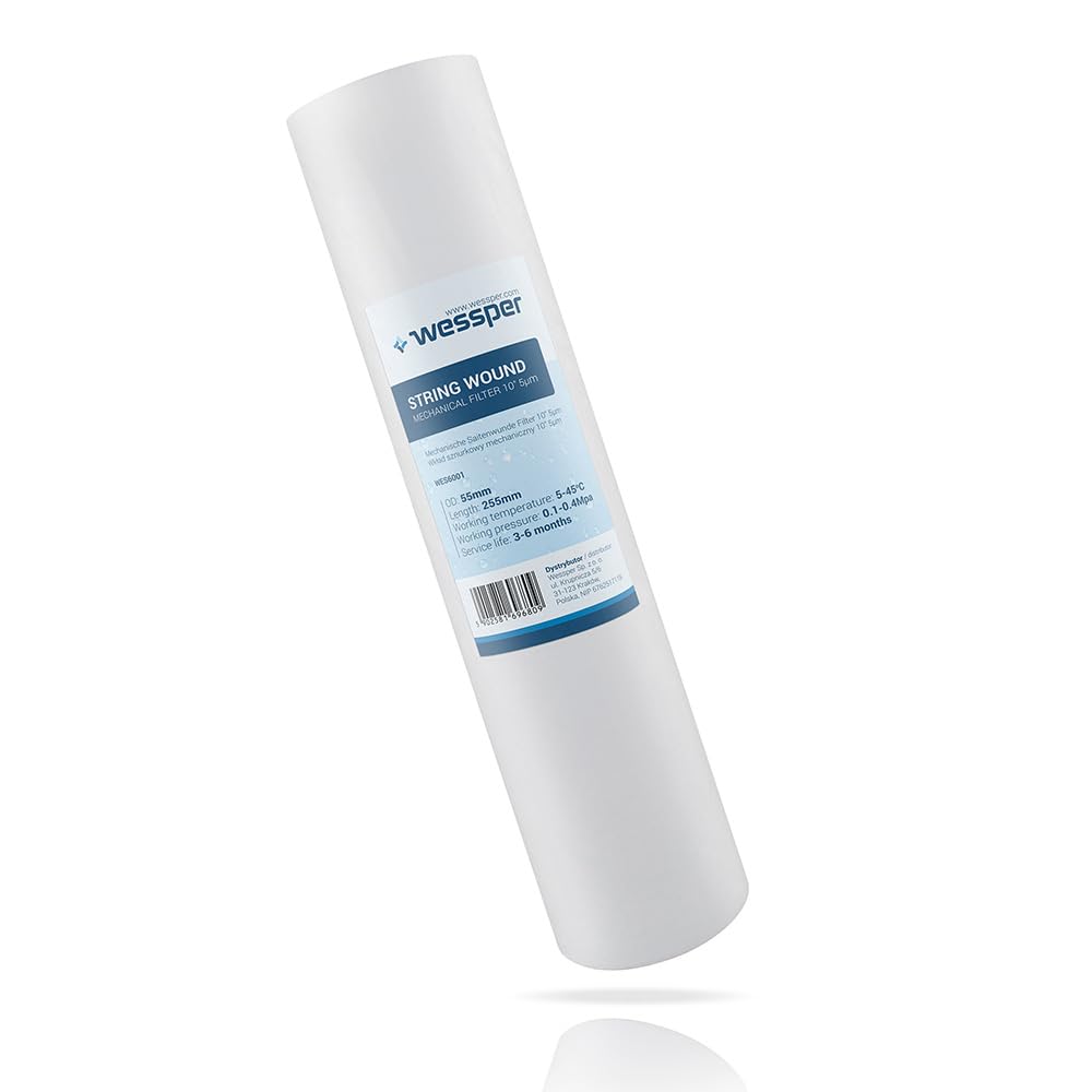 6x Wessper 10" Inch Sediment Water Filter Cartridges for Reverse Osmosis, Water Feeding Line & Particle Filtration - 5 Micron