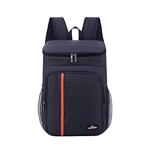 MCXKJ 22L cooling backpack picnic bag cooler backpack big insulated cooler bag, men women cooler bag for camping, BBQ, hiking, picnic (navy blue)