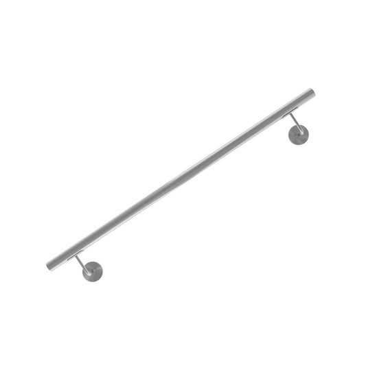 INOXLM Stainless Steel Handrail ⌀ 33.7mm Staircase railing Stainless Steel AISI 304 with Satin Finish, Staircase railing Made in Italy, Stainless Steel Handrail DIY, Ideal staircase railing for interior and exterior (160 cm)