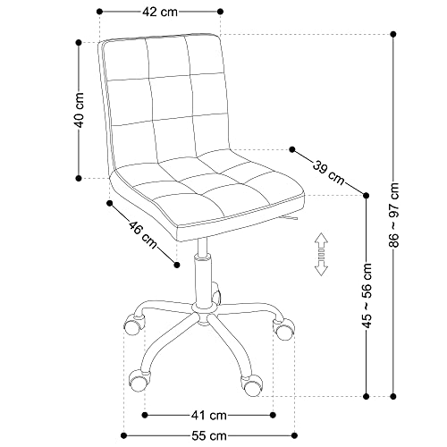 Beltom® Swivel Chair Office Chair Desk Chair Adjustable Height PC Chair Ergonomic - White