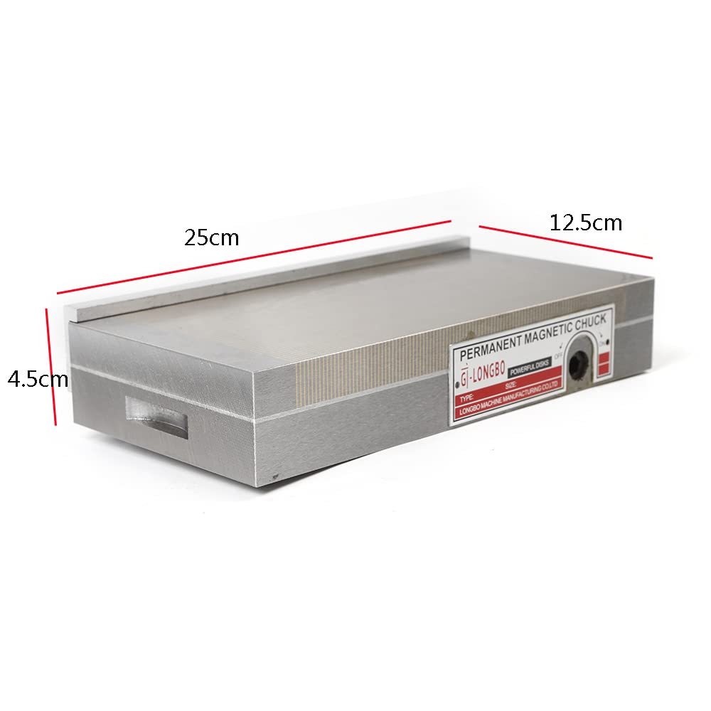 125X250MM High Precision Permanent Magnetic Chuck, Uniform Magnetic Force, Rectangular Magnetic Clamping Plate for Surface Table Drilling Machines