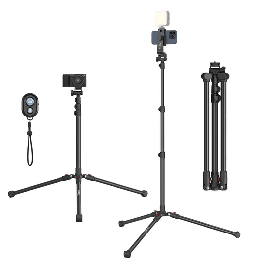 SMALLRIG Phone Tripod with Remote Control, 67-inch Camera Tripod, portable, reversible, universal tripod light stand, for photography, vlogging, selfies, and live streaming, Encore PT-30-4363
