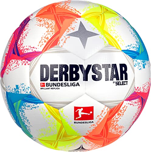 Nike CU8047 Unisex Adult Academy-Team Soccer Ball, White/Black/Lt Blue Fury, size 5 & Derbystar Brillant Ball Multicolor size 5