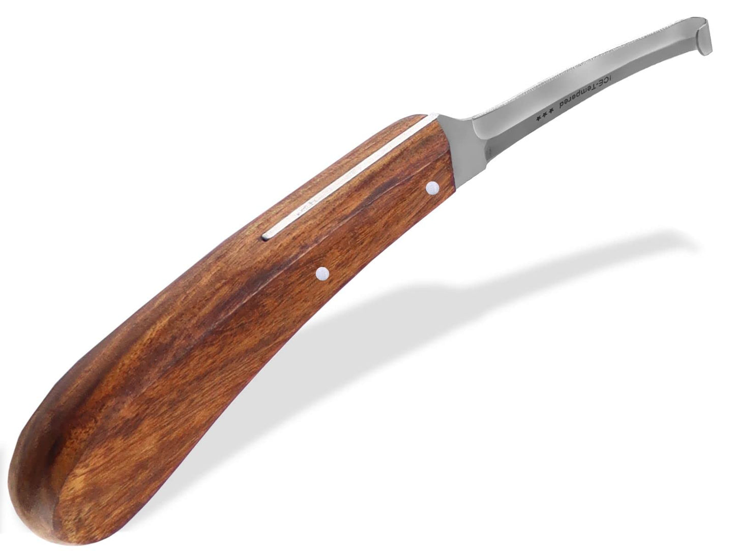 Professional hoof knife 2-piece set for horses. Double-sided sharp blades, thin and wide. Claw knife, groove knife for cattle hoof care. Farrier tool with curved hooks. Special steel, rustproof. Ergonomic handle.