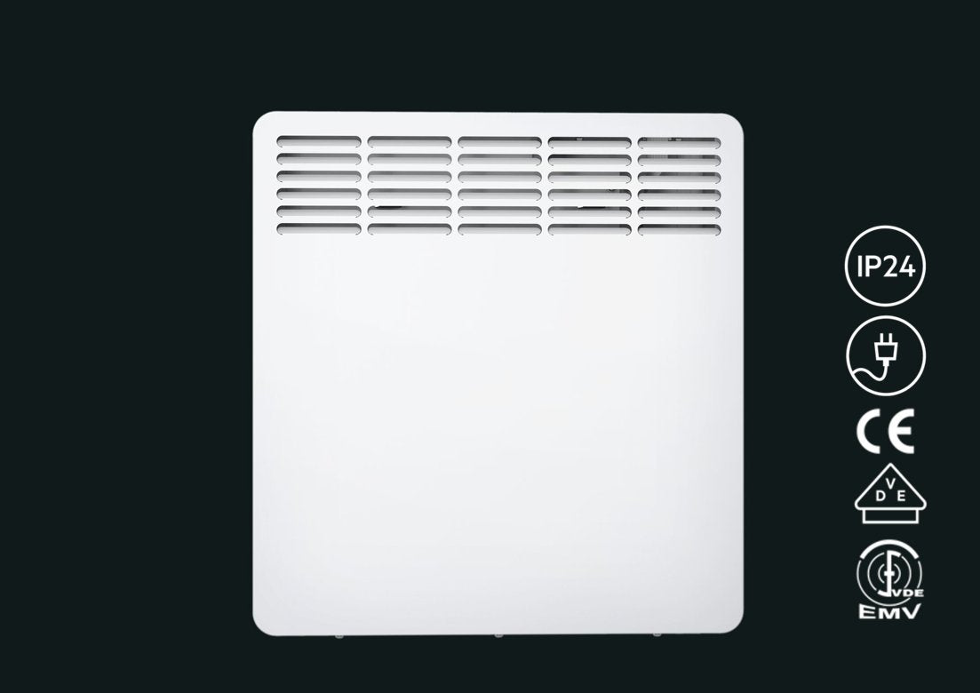 AEG Wall Convector WKL 755, electric heater energy-saving, 750 W for approx. 9 m², TÜV tested, LCD display, weekly timer, 236532