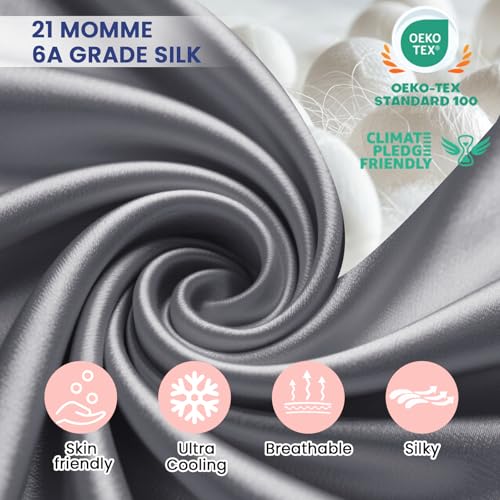 Ravmix silk pillowcases for hair and skin, with hidden zipper, both sides silk